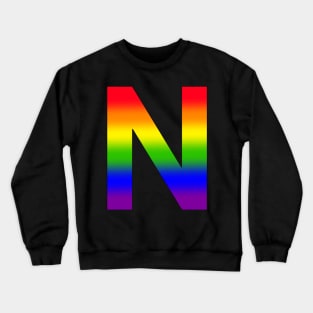 Rainbow Letter N Crewneck Sweatshirt